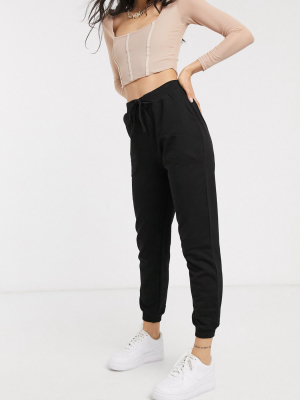 Asos Design Basic Sweatpants With Tie Waist In Organic Cotton