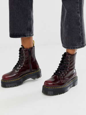 Dr Martens Jadon Chunky Boots In Vegan Cherry