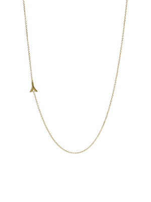 "y" Offset Initial Necklace