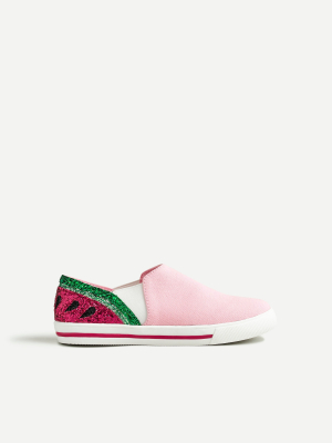 Girls' Glitter Watermelon Slip-on Sneakers