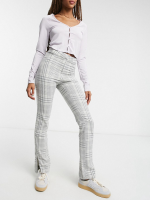 Weekday Alecia Tailored Pants In Gray Check