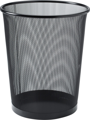 Lorell Round Waste Bin Steel Mesh 4.7 Gal. 12"x14-1/4" Black 52770