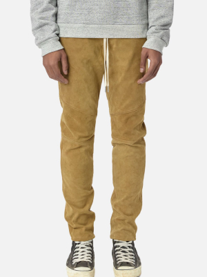 Leather Escobar Pants / Tan Suede