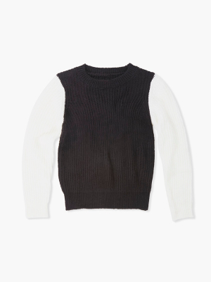 Girls Ribbed Colorblock Sweater (kids)