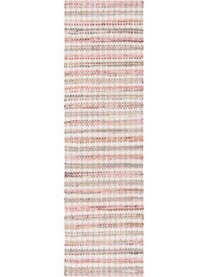 Montauk Striped Pink/multi Runner Rug