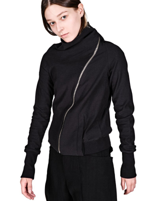 Asymmetrical Zip Cotton Jacket