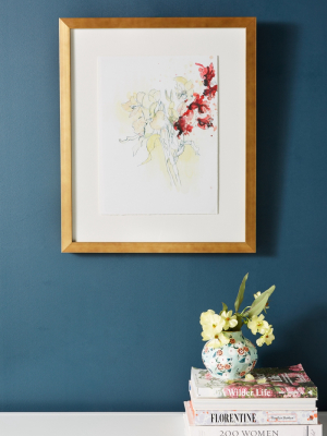 Red Floral Study Wall Art