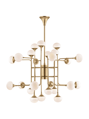 Fleming 24 Light Chandelier Aged Brass