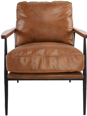 Christopher Leather Club Chair, Tan