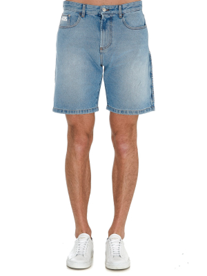 Gcds Logo Patch Denim Shorts