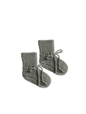 Quincy Mae Knit Baby Booties - Eucalyptus