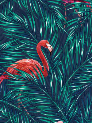 Tropical Flamingos Wallpaper In Original From The Wallpaper Republic Collection By Milton & King