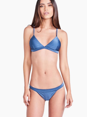 Splash Triangle Bikini Top - Denim Blue