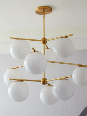 Sphere & Stem 9-light Chandelier - Milk