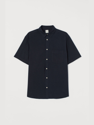 Regular Fit Linen-blend Shirt