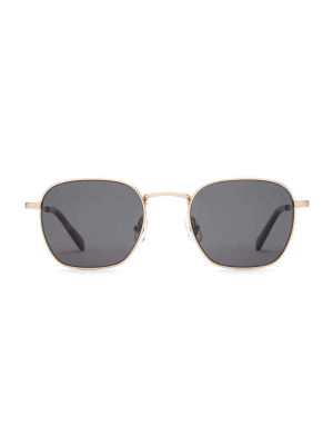 Brushed Gold Groove Pilot Sunglasses