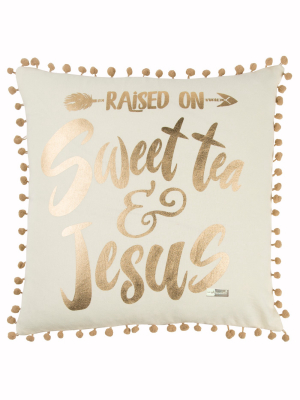 Simply Southern Word Throw Pillow Gold - Rizzy Home