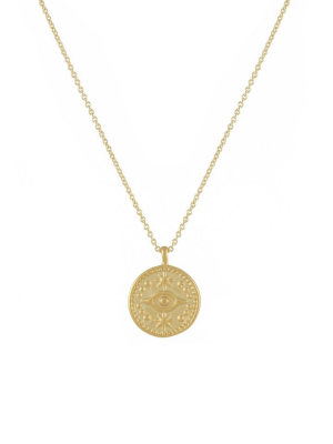 Evil Eye Necklace 14k Gold Plated