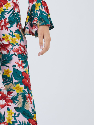 Hana Tourista High Waist Pants - Vibrant Floral Print