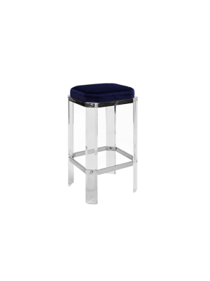 Acrylic Counter Stool With Nickel Accents In Various Colors