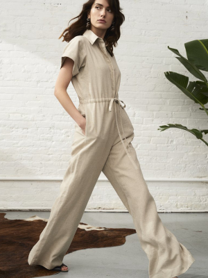 Tatum Jumpsuit - Oatmeal - Final Sale