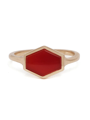 Carnelian Hexagon Signet Ring