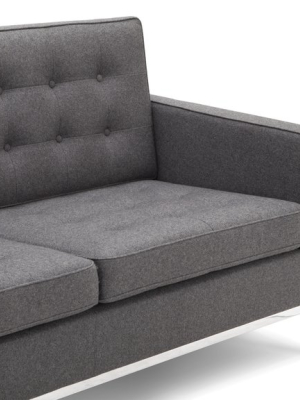 Knoll Style Sofa - Knoll Style Three Seater Sofa, Dark Gray