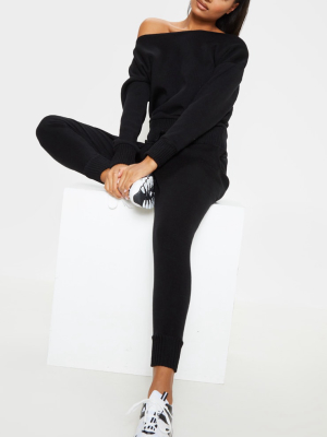 Auriel Black Jogger Jumper Knitted Lounge Set