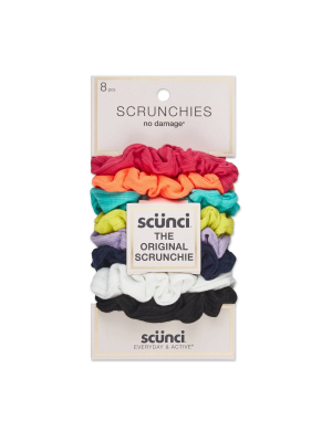 Scunci Small Ribbed Scrunchies - 8pk - Assorted Colors