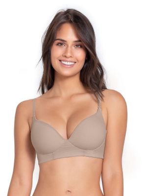 Wireless Double Push Up Bra - Lace Stripe