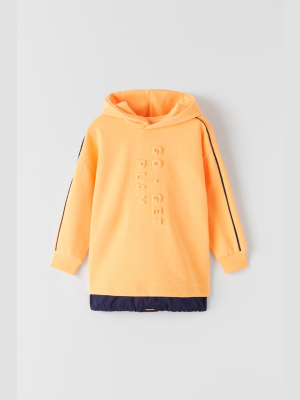 Sporty Embossed Sweatshirt