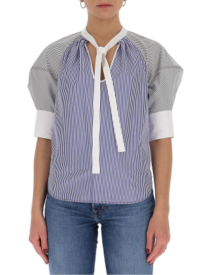 Chloé Tie-neck Striped Blouse