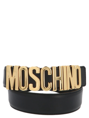 Moschino Lettering Logo Plaque Belt