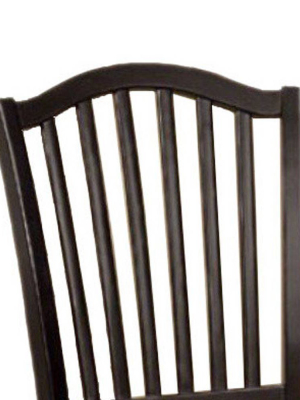 Set Of 2 Cottage Side Chairs With Wooden Seat Black/oak - Benzara