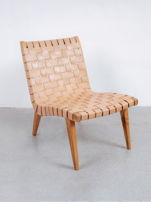 Risom Leather Lounge Chair