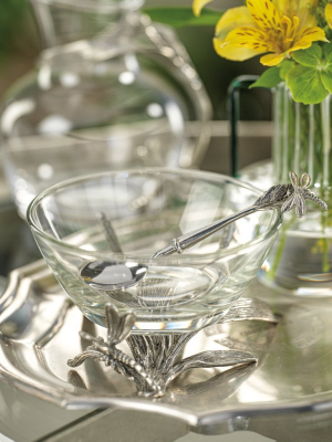 Dragonfly Pewter & Glass Bowl