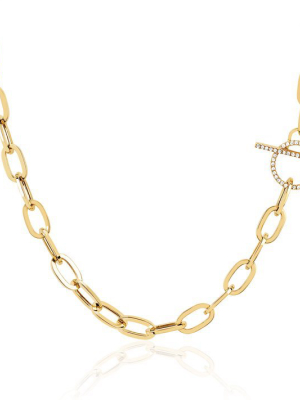 Ef Collection Jumbo Diamond Toggle Necklace