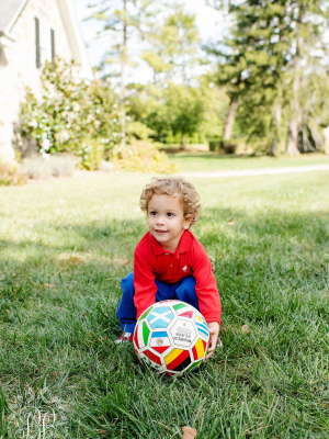 Long Sleeve Prim & Proper Polo & Onesie - Richmond Red With Worth Avenue White Stork