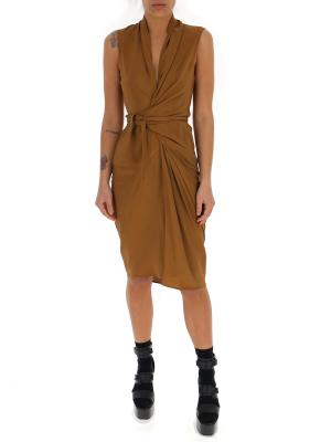 Rick Owens V-neck Sleeveless Midi Dress