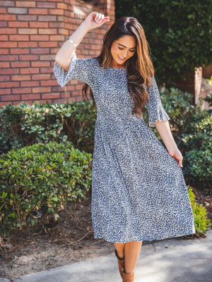 The Jojo Dress - Small Blue Cheetah