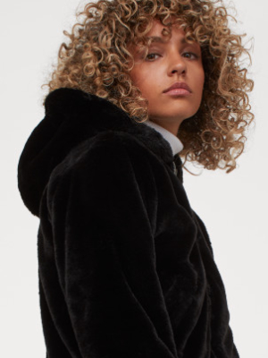 Hooded Faux Fur Jacket