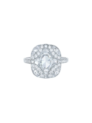 Splendor Rose Cut Diamond Argyle Ring - White Gold