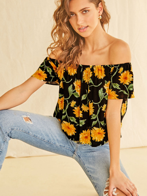 Sunflower Off-the-shoulder Top