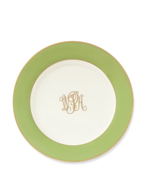 Pickard Color Sheen Dinner Plate, Green Gold