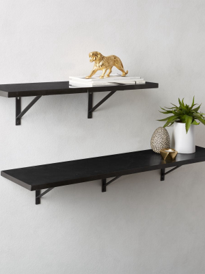 Black Marble Wall Mounted Shelves