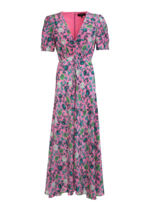 Lea Long Dress In Lotus Leaves Print