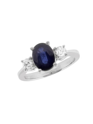 Gemma Oval Blue Sapphire And Diamond Ring, 2.29 Tcw