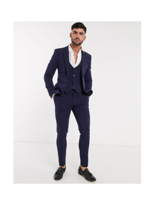 Asos Design Super Skinny Suit In Four Way Stretch In Navy