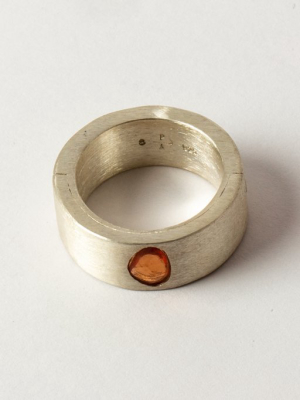 Sistema Ring (0.8 Ct, Orange Sapphire Faceted Slab, 9mm, Ma+saf)