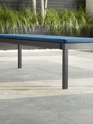 Alfresco Ii Grey Dining Bench With Sapphire Sunbrella ® Cushion